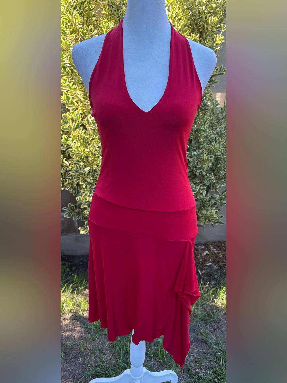 Fitelle Paris Made In France Red Halter Midi Dress Y2K